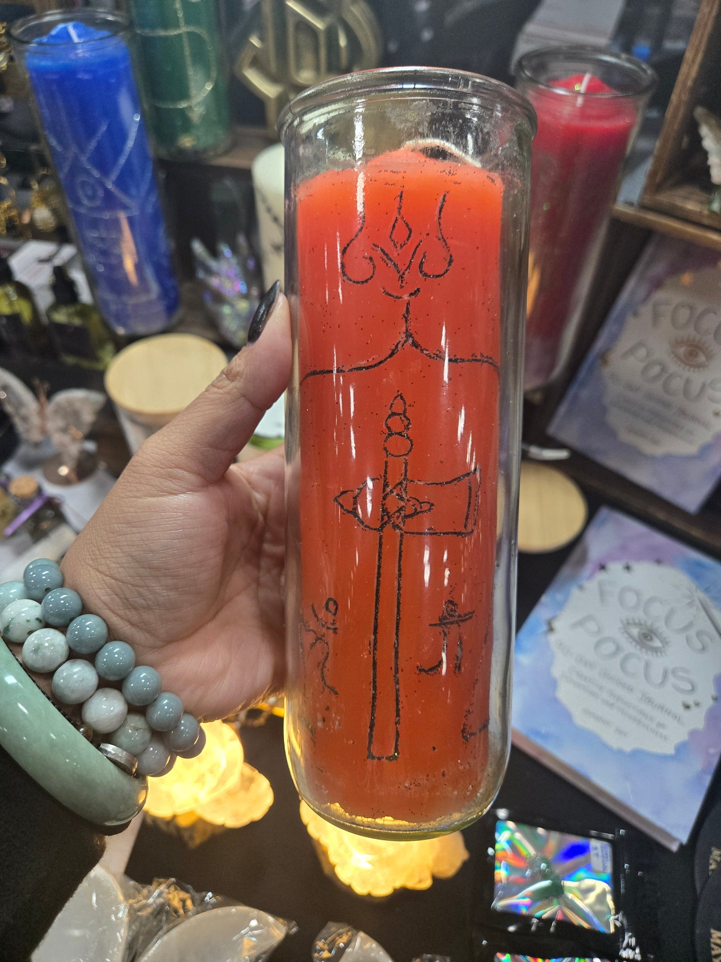 Carved intention candles