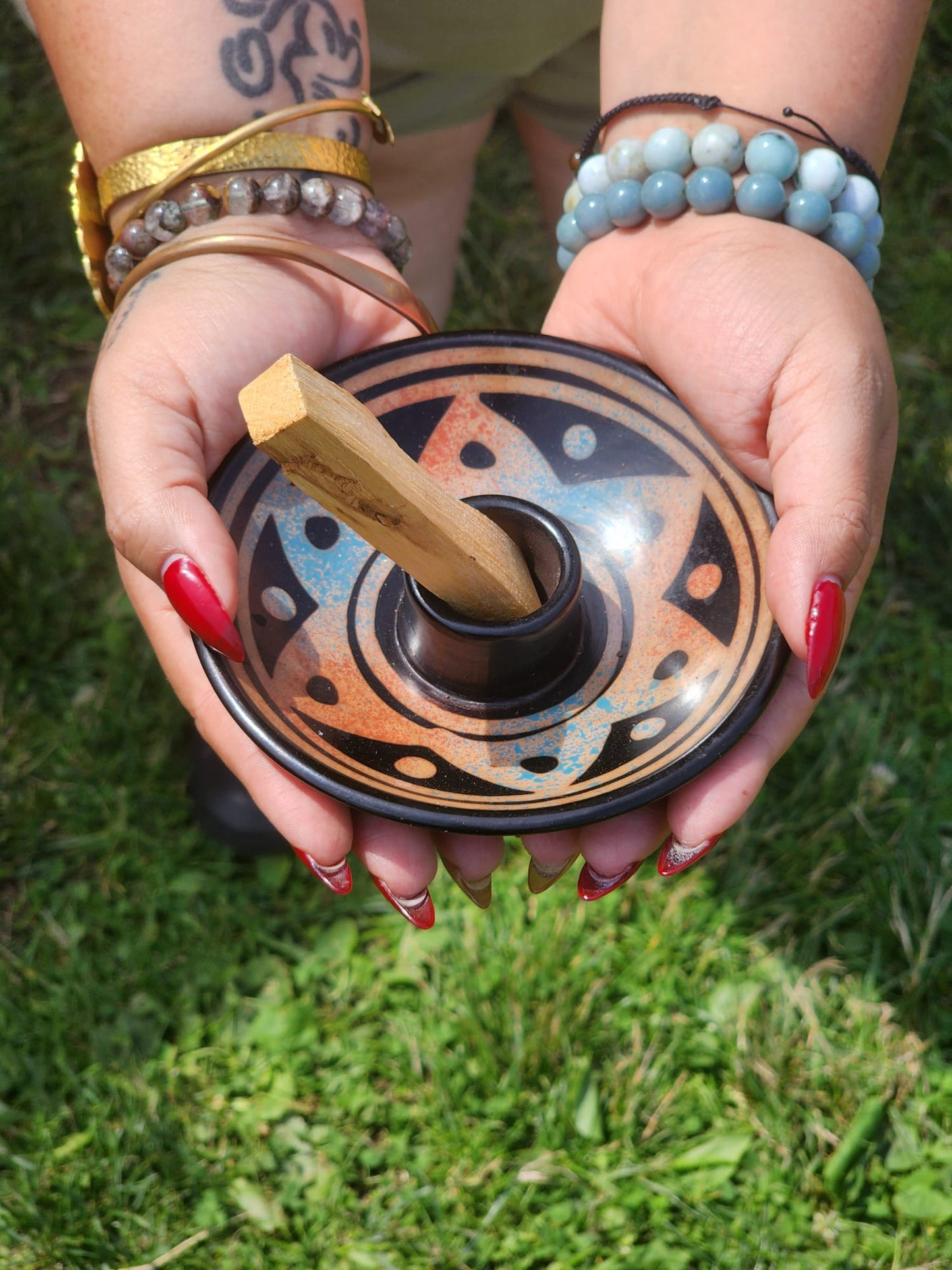 Handcrafted Palo Santo holder set
