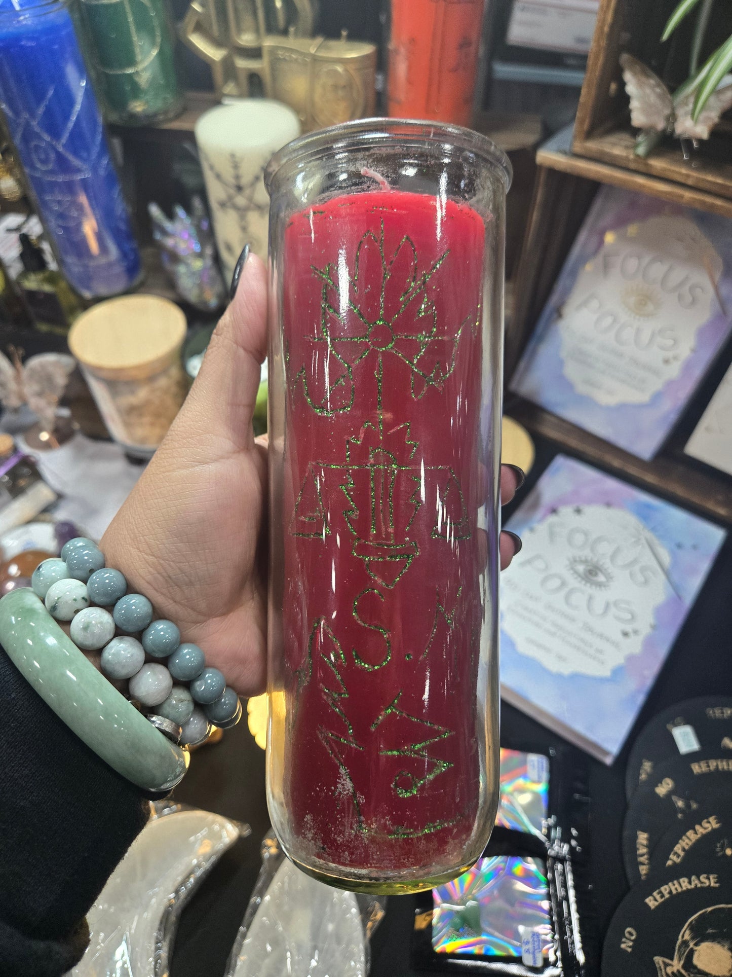 Carved intention candles