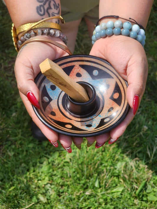 Handcrafted Palo Santo holder set
