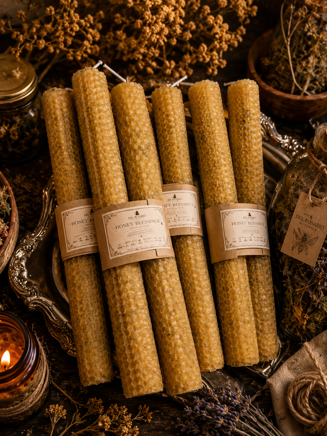 🍯 Honey Blessings Ritual Beeswax Candles
